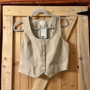 NWT H&M Cream Buttoned Vest